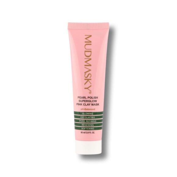 Mudmasky Pearl Polish Super Glow Pink Clay Mask - Picture 2 of 5